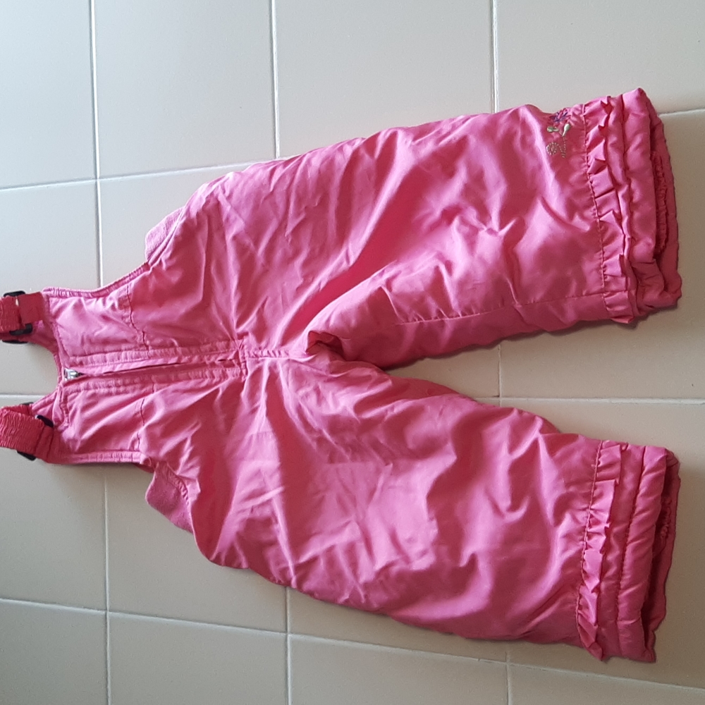 Bon Bebe Girls Toddler Pink Snowpants/Bibs Sz 18mos